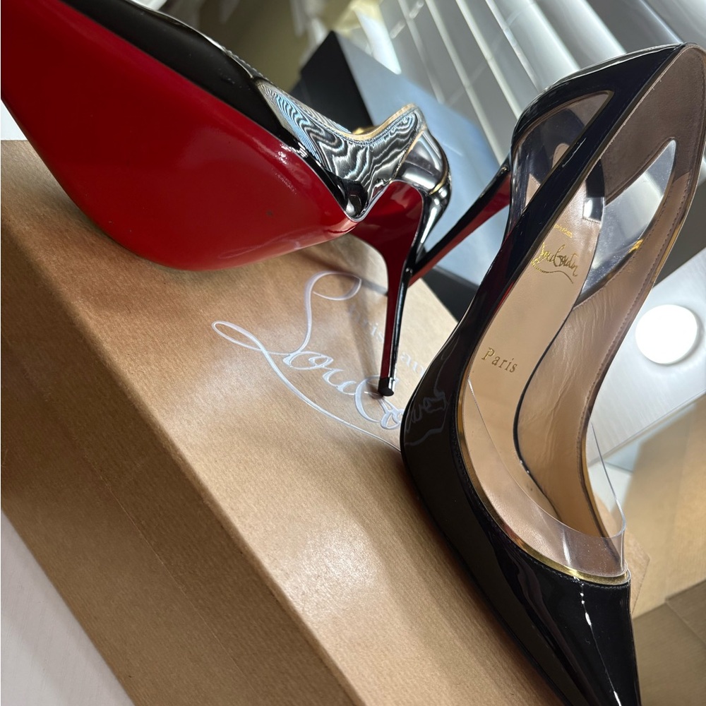 Christian Louboutin Glossy Black Heels with Red Soles